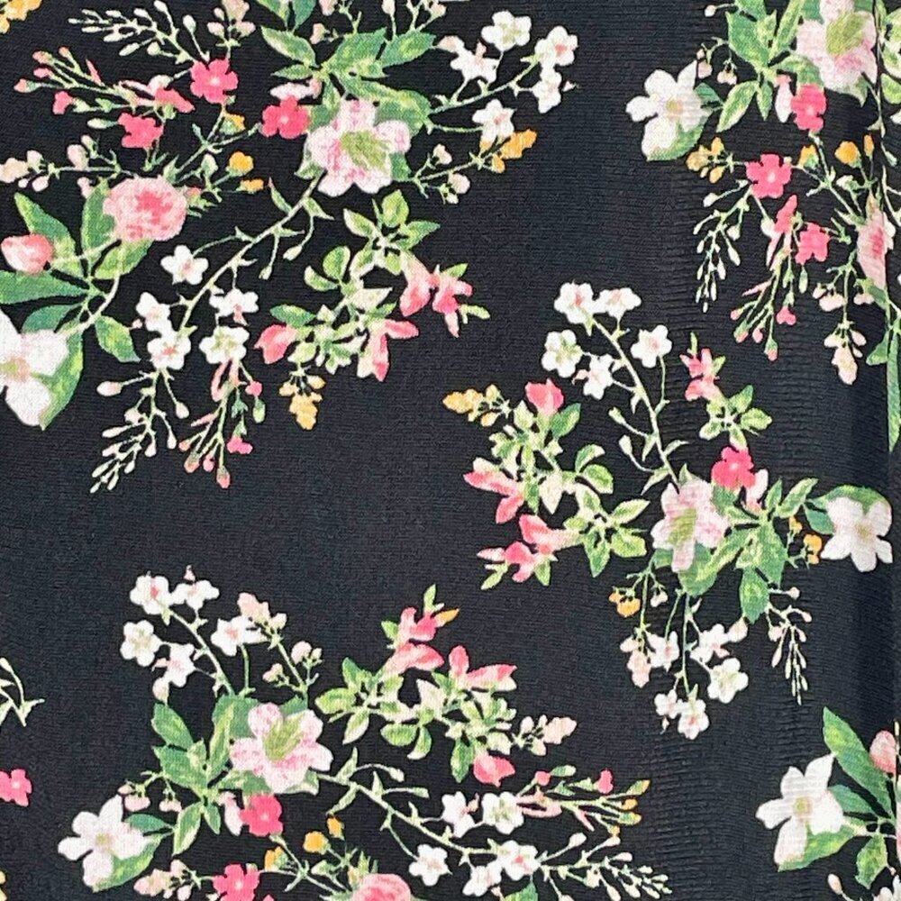 NWOT Black Floral Wide Leg Crop Jumpsuit Faux Wrap Strappy Small - Picture 8 of 12